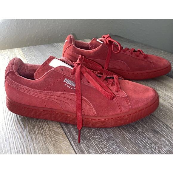 PUMA Suede Classic Mono Women's US Size 9.5 Iced High Risk Red Sneaker Shoes - Picture 1 of 10